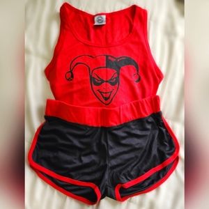 NWOT Harley Quinn Pajama Shorts Set XL